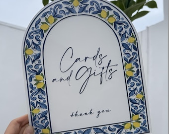 Cards & Gifts Wedding Sign | Amalfi Coast Lemon Theme