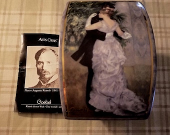 Caixa de porcelana vintage Goebel Artis Orbis, modelo Renoir Danse En Ville, edição limitada, numerada, fabricada na Alemanha, da década de 1990.