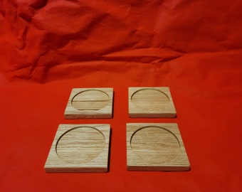 Solid wood coaster set (4 coasters) - Oak