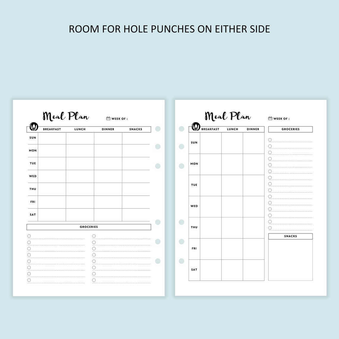 Meal Planner Printable Food Planner Bundle Printable Meal - Etsy