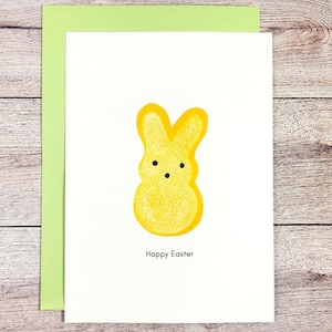 Carte de Pâques lapin guimauve imprimable | Carte de Pâques de lapin de guimauve | Joyeuses Pâques carte en téléchargement numérique