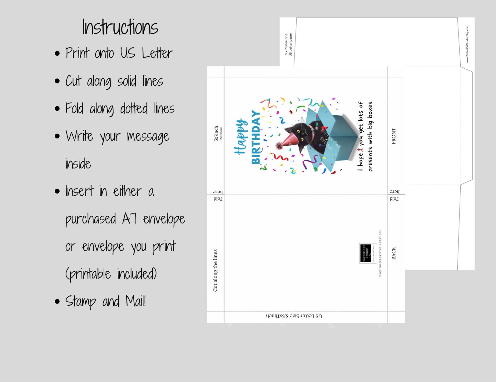 Funny Cat Birthday Card Printable | Sarcastic Humor Cat Card | Cat in a ...