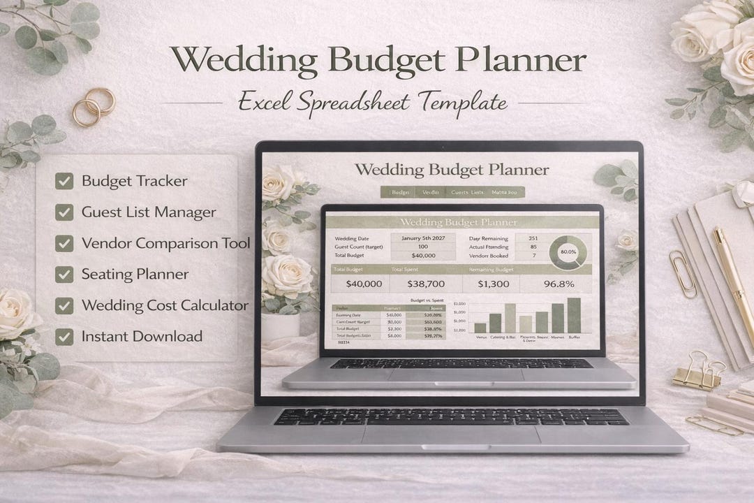 Wedding Budget Planner Spreadsheet | Excel Wedding Planner Template ...