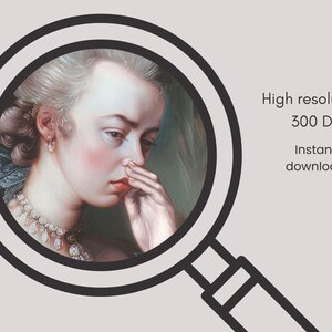 Lustige Rokoko Frau Portrait Print: Witzige Badezimmer Kunst (Digitaler Download) Bild 8