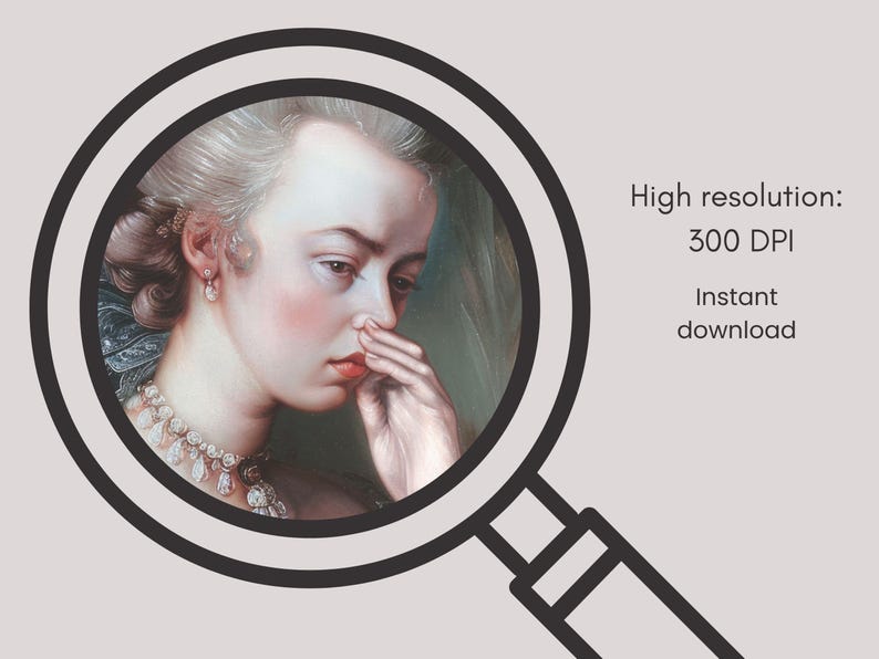 Lustige Rokoko Frau Portrait Print: Witzige Badezimmer Kunst (Digitaler Download) Bild 8