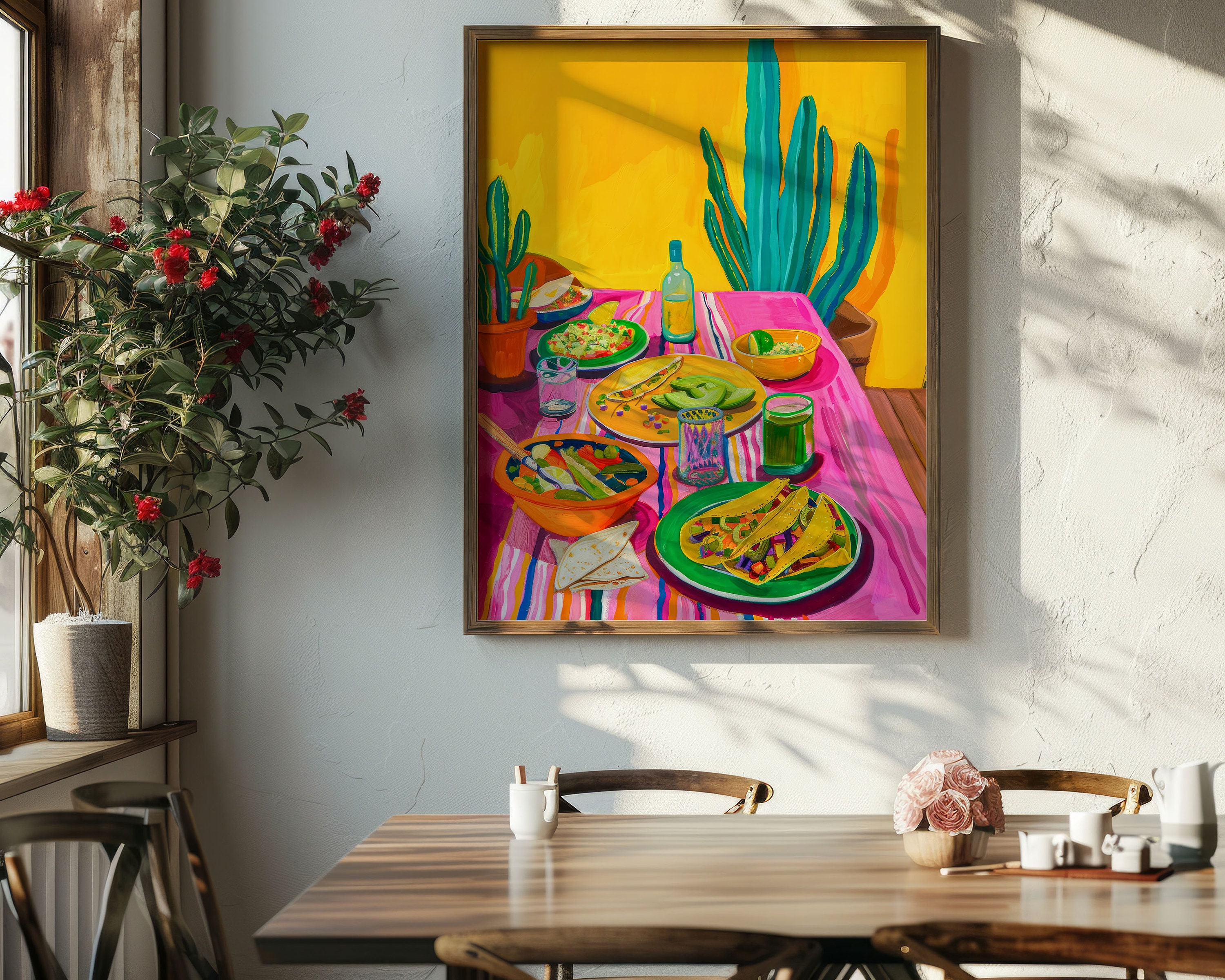 Mexican Fiesta With Tacos and Tequila Print, Kitchen and Dining Room ...