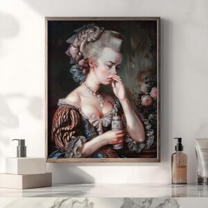 Lustige Rokoko Frau Portrait Print: Witzige Badezimmer Kunst (Digitaler Download) Bild 7