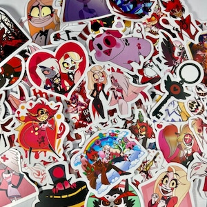 Hazbin Hotel Sticker Pack  Alastor, Angel Dust, Charlie, Vaggie & More Anime Cartoon Stickers for Laptops, Water Bottles, Journals and More