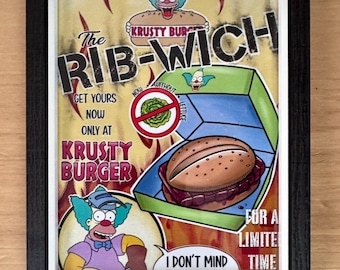 Impression Les Simpsons The Ribwich encadrée
