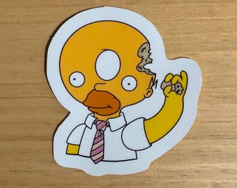 Simpsons Treehouse of Horror Donut Head Homer Strong Vinyl Sticker