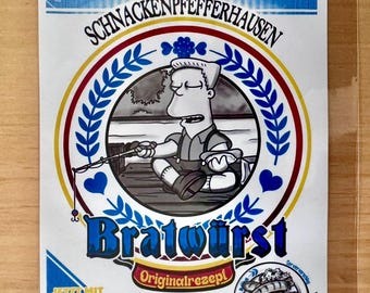Simpsons Schnackenpfefferhausen Bratwurst Packaging Impression artistique