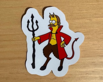 Simpsons Treehouse of Horror Devil Flanders Strong Vinyl Sticker