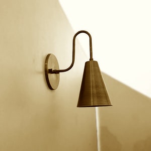 Raw Brass Wall sconce, Wall Lighting, Plug in Wall Sconce, Wall Sconce Light, Modern Sconce for Bedroom Lighting, Industrial Wall Lamp,