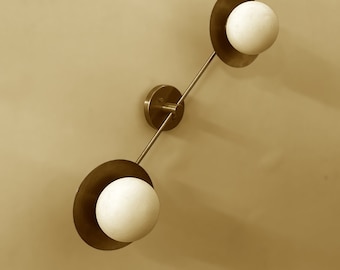 Enhance Your Home Experience With 2 Handcrafted Dishes Complemented by 2 Milky Ball Wall Lamp