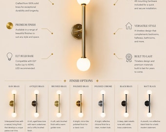 Handmade Brass Vanity Light: Modern Globe Wall Sconce