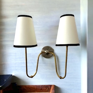Handcrafted Bronze Double Arm Wall Sconce - Elegant Dual Light Lamp