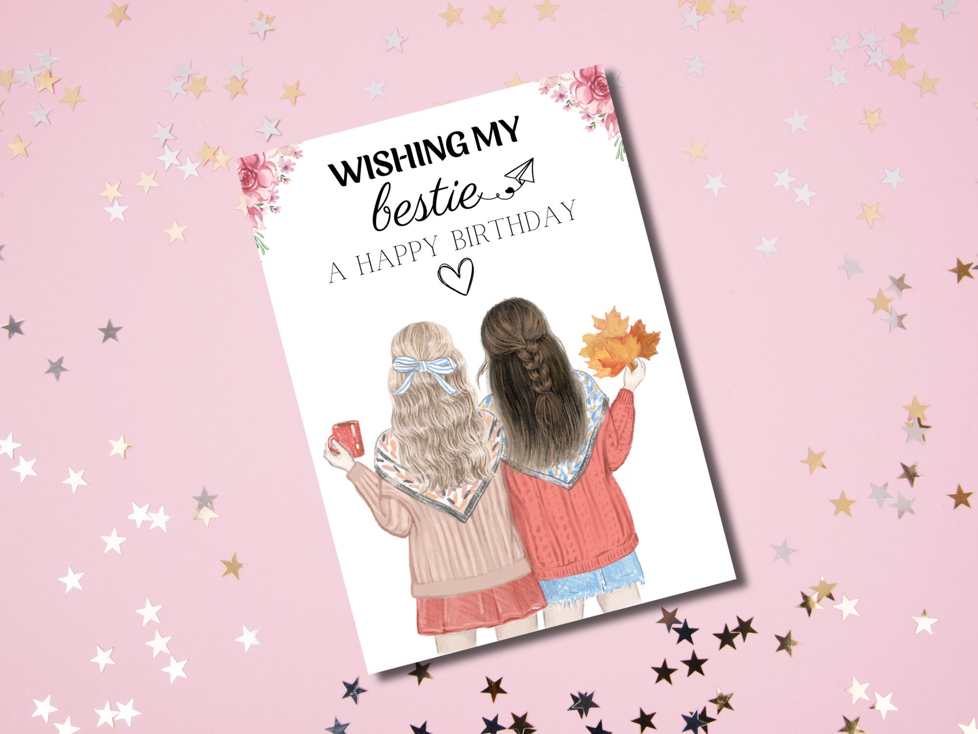 Editable Birthday Card for Best Friend, Friends Forever, Birthday Best ...
