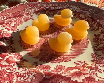 Small Yellow Calcite Duck, Crystal Duck, Carved stone, Solar Plexus Chakra, clarity stone, crystal gift