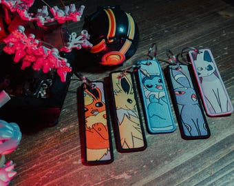 Anime Jet Tag Keychain // High-Quality Embroidered Key Tag for Fans – Pokémon-Inspired Design, NEW DESIGN for 2025, eevee evolutions.