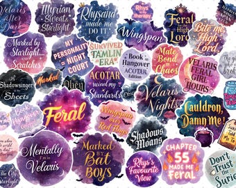 ACOTAR Stickers: BookTok Fantasy, Smut, A Court of Thorns and Roses, Kindle, Laptop, Bullet Journal, Planner, Digital Download
