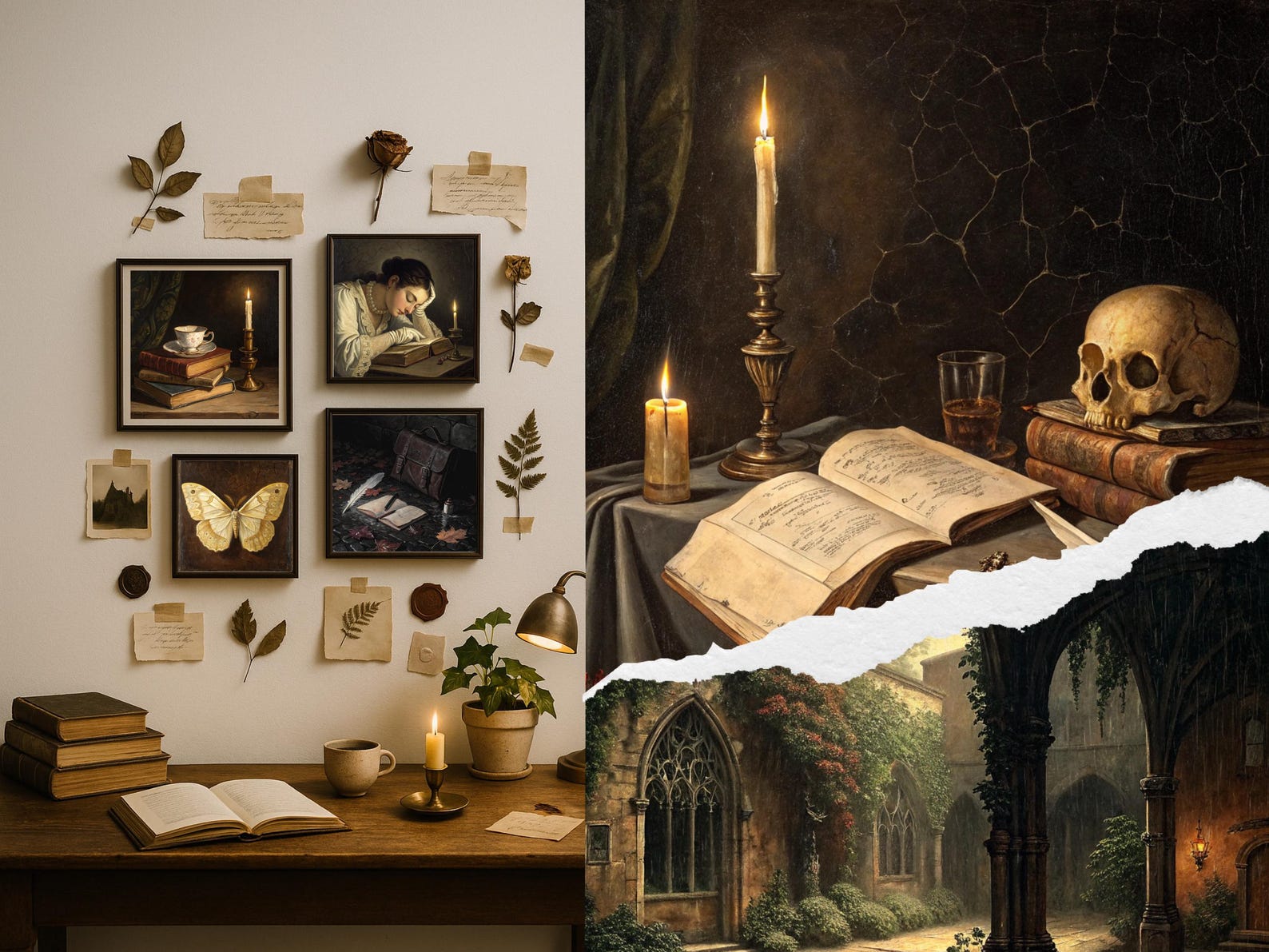 Dark Academia Gallery Wall Art Set – 60 Vintage Gothic Prints, Moody ...