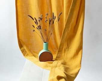 Mustard Muslin Fabric Sample: 100% Organic Cotton (18x57 inches)