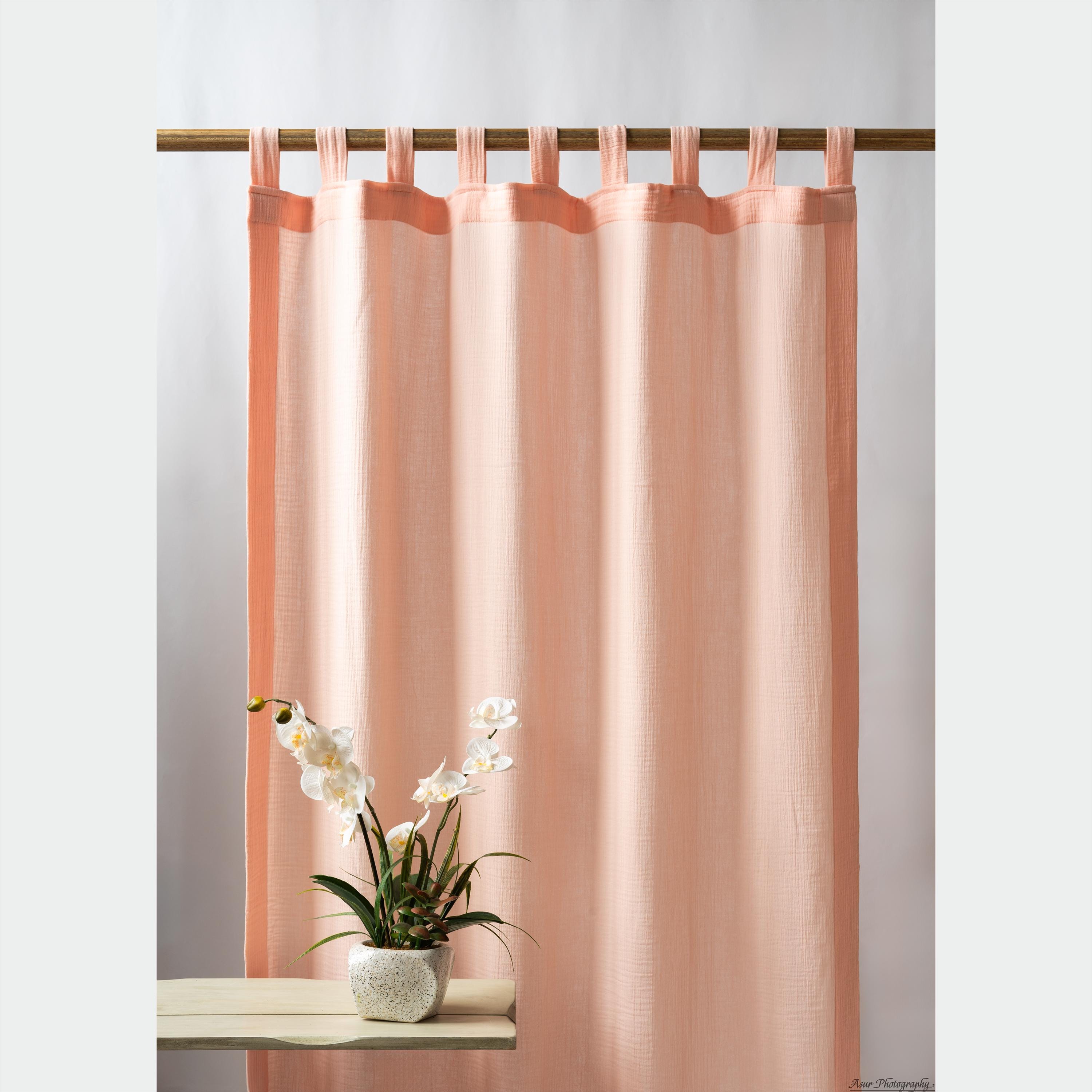 ❤︎ Coral Pink Curtain - Etsy