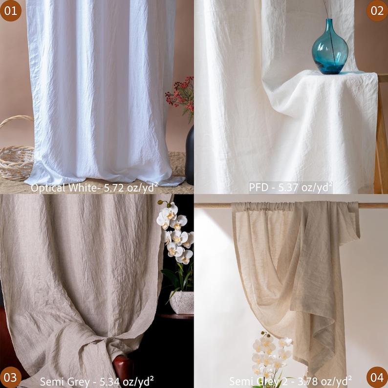 100% Natural Linen Fabrics By The Yards 38 Color 55 Inches Wide image 3