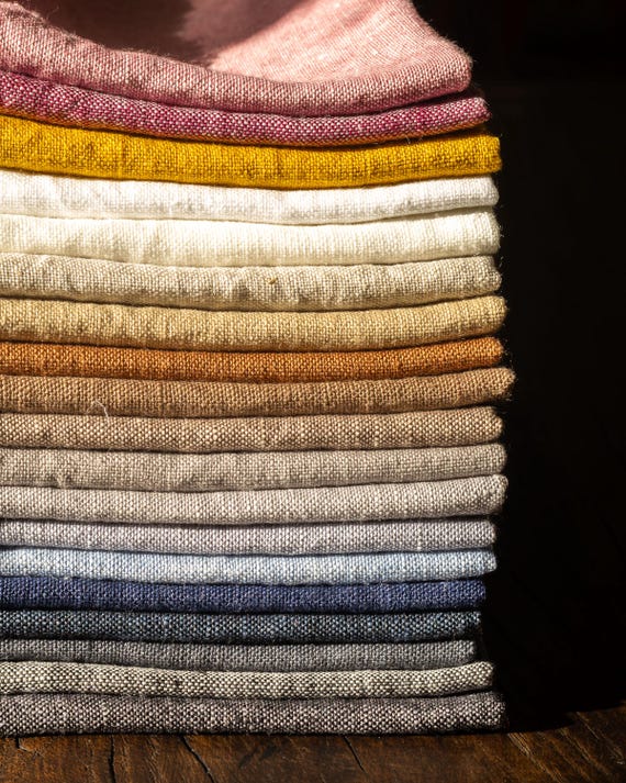 100% Natural Linen Fabrics By The Yards 38 Color 55 Inches Wide