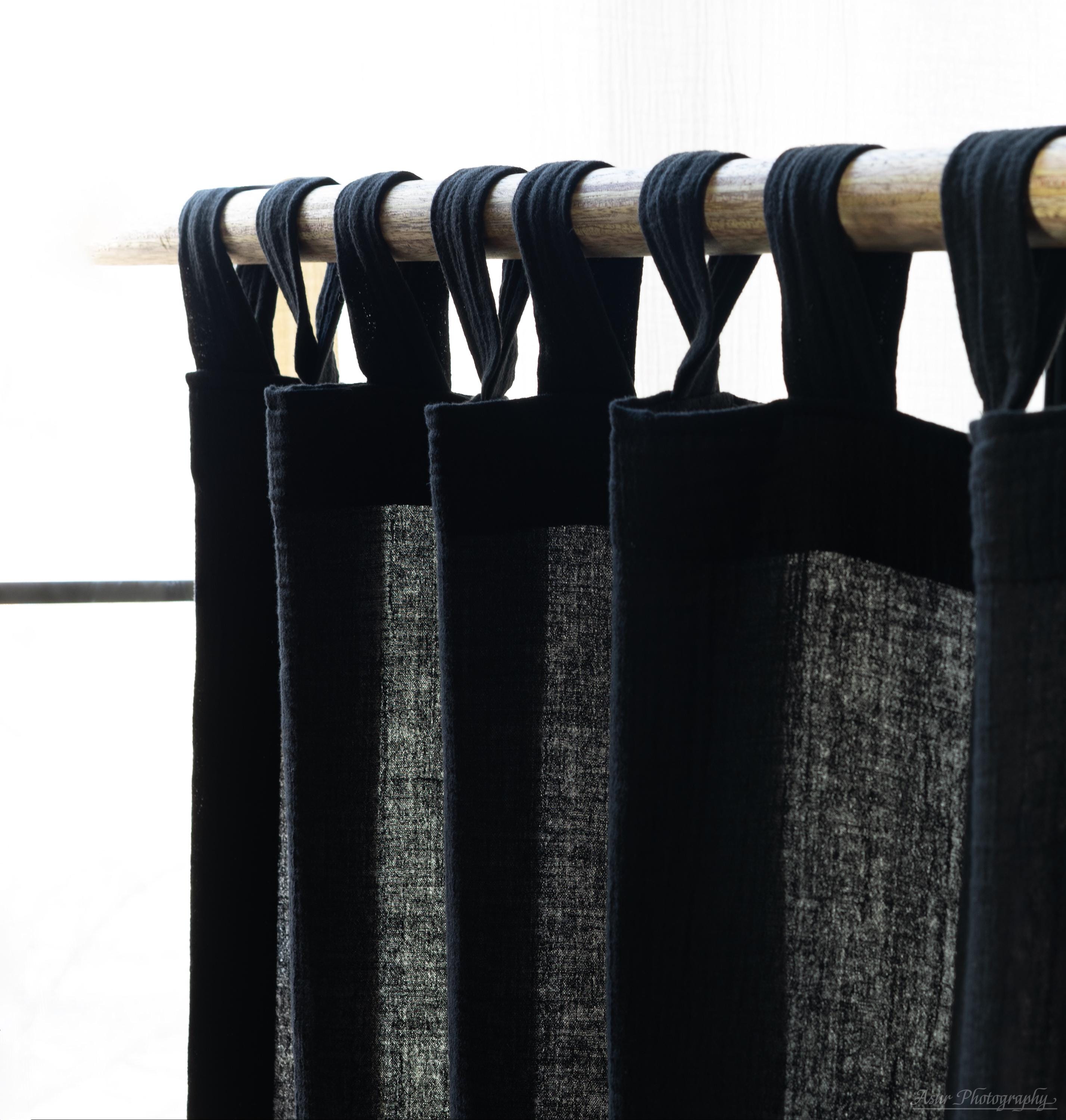 Black Muslin Fabric Sample: Organic Cotton, Semi-Sheer (1/2 Yard)
