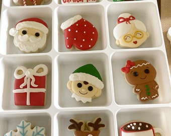 Christmas Cookie Advent Calendars - Santa's Workshop & Light Blue Happy Holidays