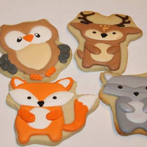 Woodland Creatures Sugar Cookies - Delightfully Decorated Treats-Set of 12