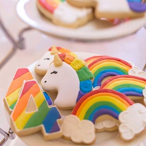 Unicorns and Rainbows Sugar Cookies - Set of 12 Magical Delights