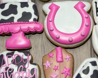 Cowgirl Birthday Cookies - One Dozen