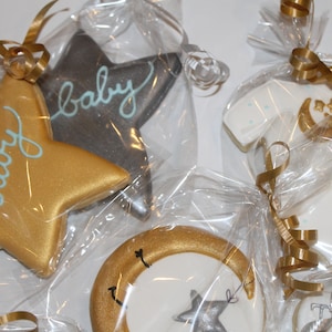 Little Star Baby Shower Decorated Sugar Cookies - Set of 12