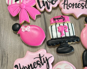 Fashion Doll Themed Decorated Sugar Cookies - One Dozen- Set of 12