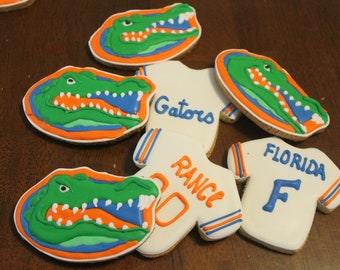 12 Gators Themed Decorated Sugar Cookies - Perfect for Your Swamp-Worthy Celebration