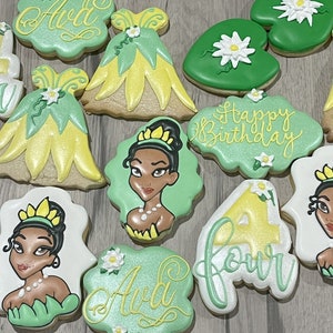 Tiana Princess Sugar Cookies - Set of 12 Magical Delights