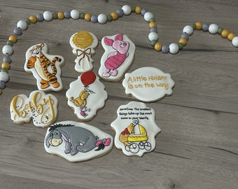 Winnie the Pooh Baby Shower Sugar Cookies - Set of 12 Sweet Adventures