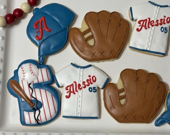 Baseball-Themed Decorated Sugar Cookies – Set of 12