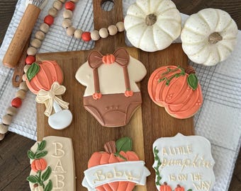 Sweet Pumpkin Baby Shower Cookies – Set of 12