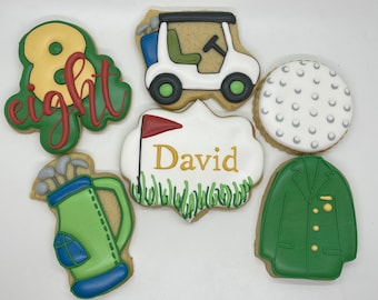 Golf Theme Sugar Cookies - Set of 12 Delicious Swings