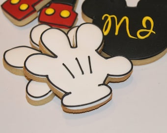 12 Mickey Themed Decorated Sugar Cookies - A Magical Delight for Your Celebration