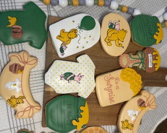 Winnie the Pooh Baby Shower Cookies – Set of 12