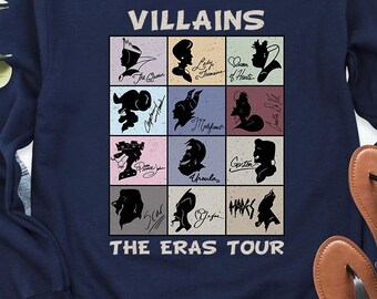 Disney Villains Eras Tour Comfort Colors Shirt, Villains Characters Shirts, Magic Kingdom Disneyland Matching Disney Shirts