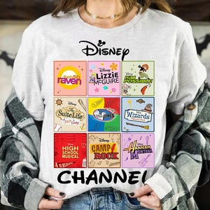 Disney Channel 2000 Filme Comfort Colors T-Shirt, Lizzie McGuire, High School Musical, Hannah Montana, Camp Rock, Magic Kingdom Disneyland