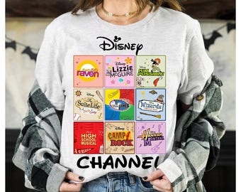 Disney Channel 2000s Movies Comfort Colors T-Shirt, Lizzie McGuire, High School Musical, Hannah Montana, Camp Rock, Magic Kingdom Disneyland
