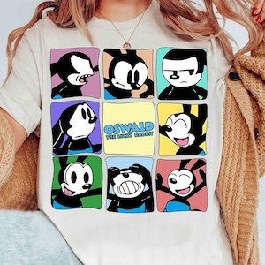 Disney Oswald Lucky Rabbit Moods Comfort Colors T-Shirt, WDW Epcot Theme Park Magic Kingdom Disneyland Family Matching Tee