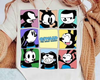 Disney Oswald Lucky Rabbit Moods Comfort Colors T-shirt, WDW Epcot Theme Park Magic Kingdom Disneyland Family Matching T-shirt