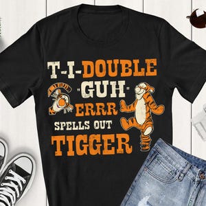 Retro Tigger Spells Out Tigger Comfort Colors T-Shirt, Disney Winnie The Pooh Tee, Magic Kingdom Disneyland Family Matching Shirt